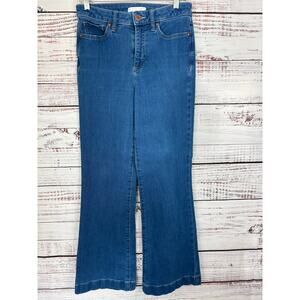 Womens Lauren Conrad Medium Wash High Rise Flare Denim Jeans Stretch Size 6